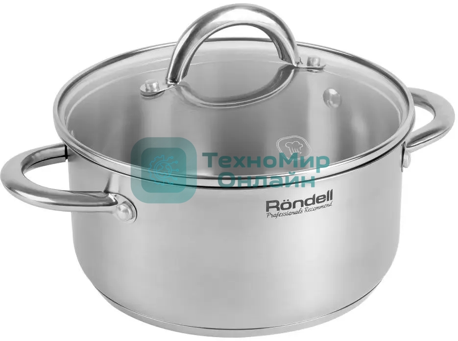 Кастрюля Rondell Point RDS-1310 2 л. d=18 см с крышкой, нержавеющая сталь 18/10
