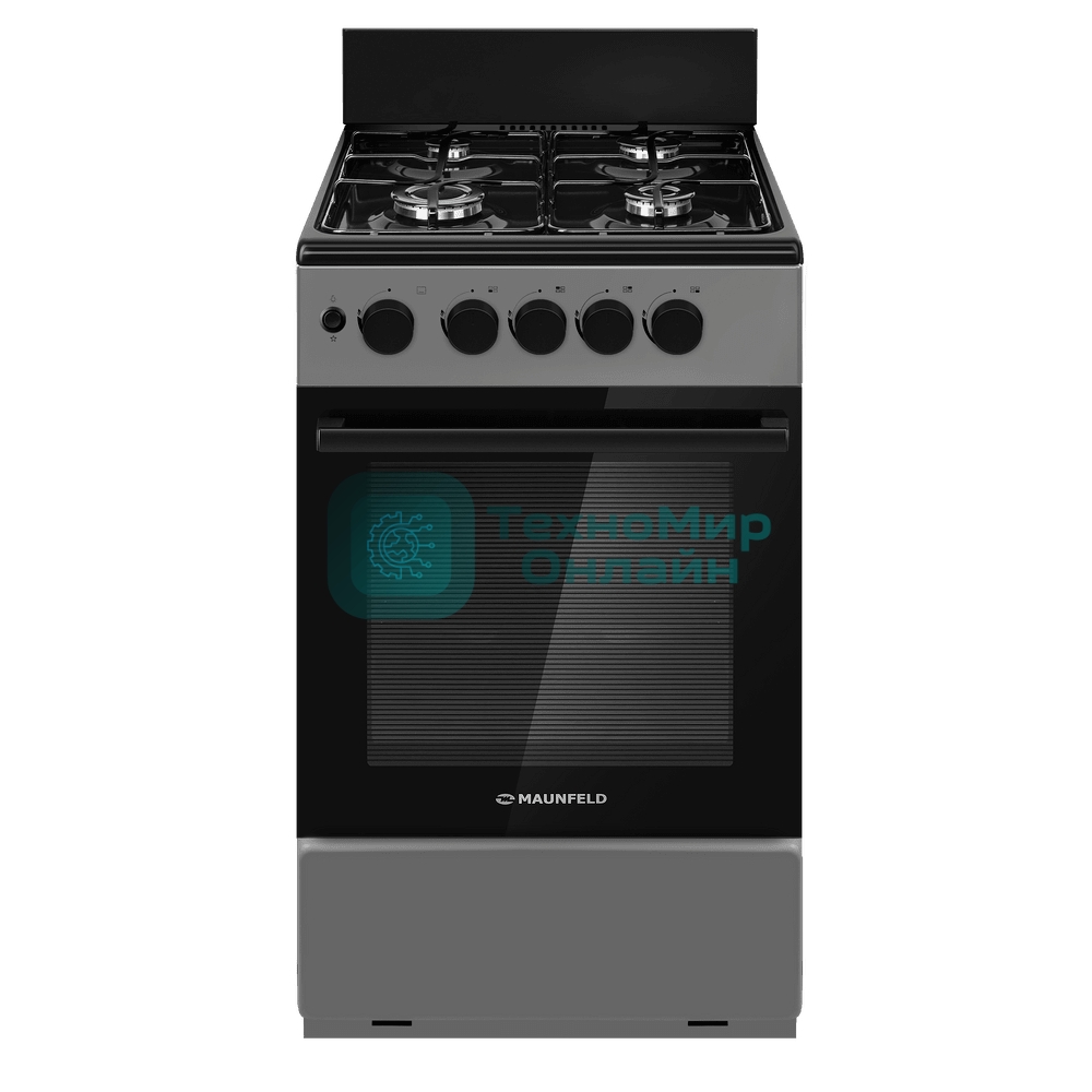 Плита газовая Maunfeld MGC50GEGR08 серый, конфорок 4 шт, духовка 59 л, 50 см x 88 см x 65 см
