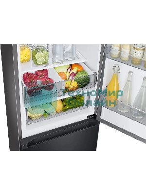 Холодильник Samsung RB34C7B5EB1/EF черный мат. двухкамерный 230/114л морозилка снизу, No Frost