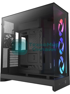 Компьютерный корпус без блока питания Case NZXT H9 Flow RGb (2025), Midi-Tower, TG, 3x140мм RGb + 1x120мм, 2xUSB-A 3.2 + 1xUSB-C 3.2, E-ATX, ATX, mATX, mITX черный