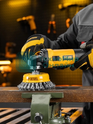 Щетка для УШМ Denzel 125 мм, Чашка, крученая нержавеющая проволока 0,5 мм, М14 746273