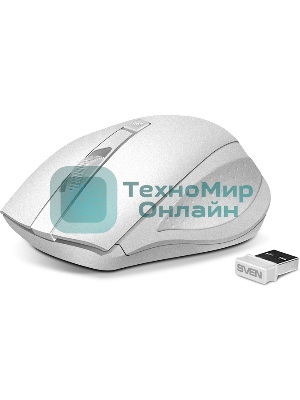 Мышь беспроводная SVEN RX-325 белый, 1000 dpi, радиоканал, USB, кнопки - 4