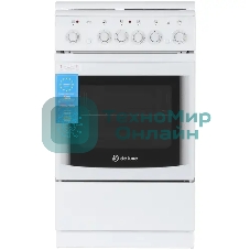 Плита комбинированная De Luxe 506022.05ГЭ (КР) ЧР 030 белый, конфорок 2 газовых и 2 электрических, духовка 54 л, 50 см x 85 см x 60 см