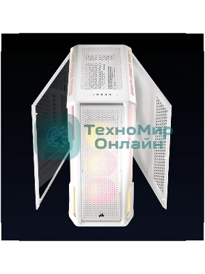 Компьютерный корпус без блока питания Case Corsair iCUE LINK 5000T LX RGB, Midi-Tower, TG, 3x120мм RGB, 4xUSB-A 3.2, 1xUSB 3.2 Type-C, E-ATX, ATX, mATX, mITX White