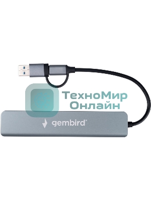 USB-концентратор Gembird UHB-C445, USB/USB Type С, USB 3.0, 4хUSB 2.0, USB Type-C, USB