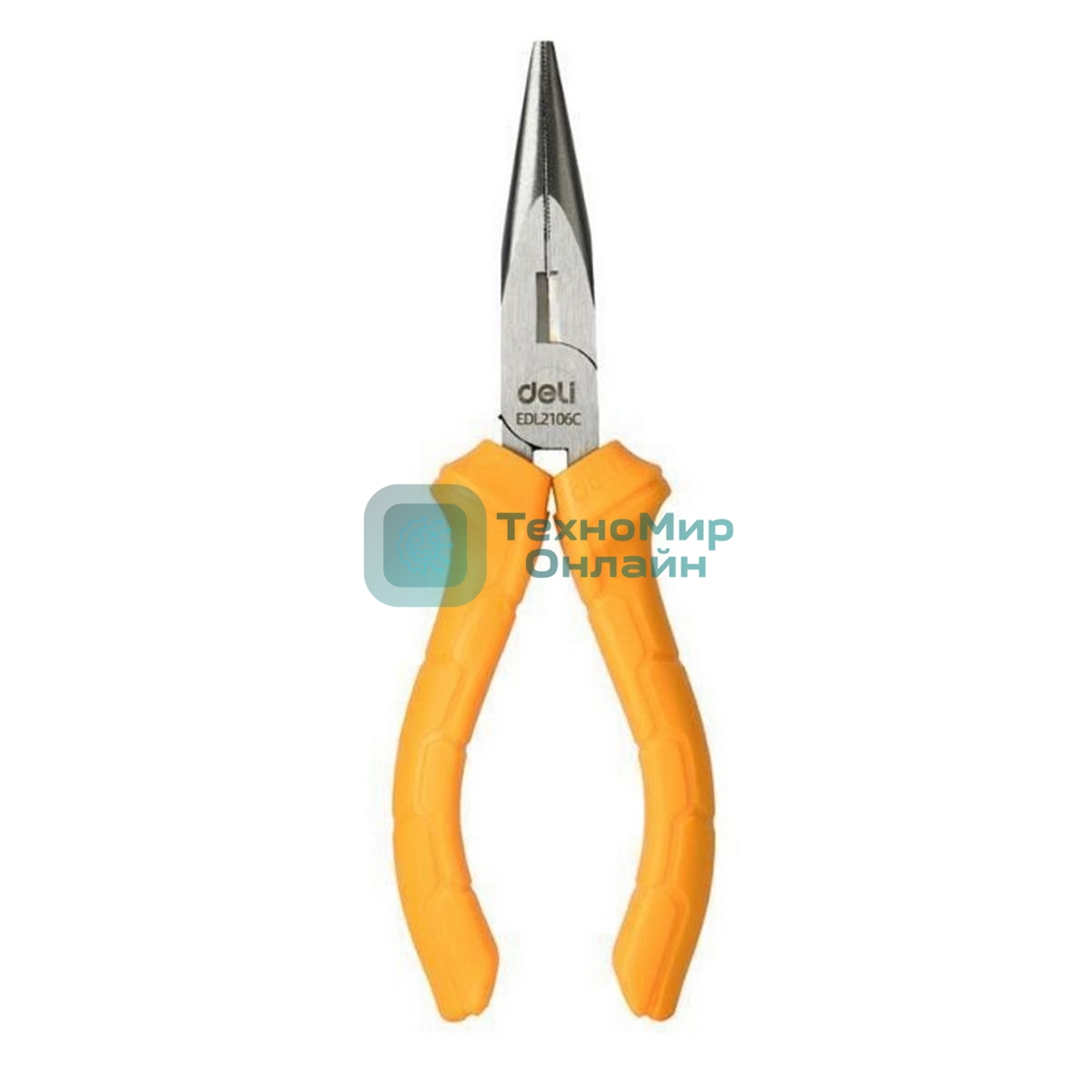 Удлиненные плоскогубцы Deli DL2106C 160 мм, пластиковая рукоять