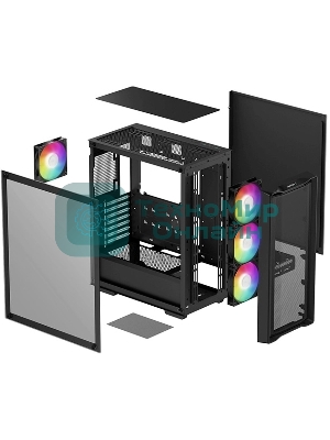 Компьютерный корпус Deepcool CC560 MESH V2 черный без БП ATX 4x120мм 5x140мм 2xUSB 3.0 audio bott PSU