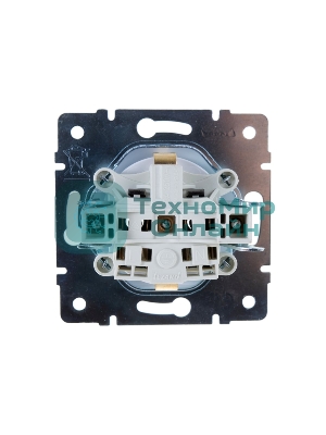 Механизм розетки 1-м СП KARINA термопласт с заземл. бел. LEZARD 707-0288-122B