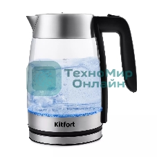 Чайник электрический Kitfort KT-641 1.8 л, 2200 Вт, серебристый