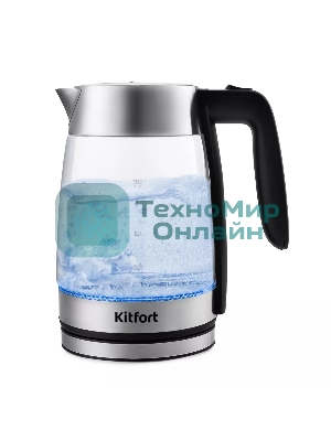 Чайник электрический Kitfort KT-641 1.8 л, 2200 Вт, серебристый
