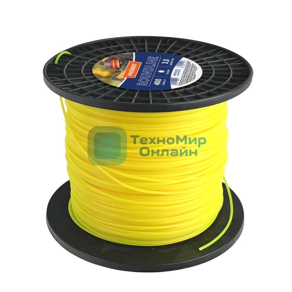 Леска PATRIOT Roundline D 3,0 мм L 400 м (круглая, желтая) 300-400-1