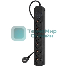 Сетевой фильтр Ippon BK-6-EU-1.8-10-B 1.8 м, 6 розеток, черный, коробка