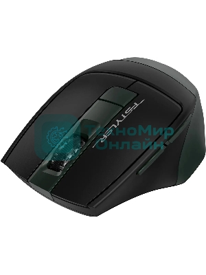Мышь беспроводная A4Tech Fstyler FB35S темно-зеленый/черный, 2000 dpi, радиоканал, Bluetooth, USB, кнопки - 5
