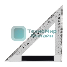 Треугольная линейка стальная Deli DL303200 200мм нержавеющая сталь + алюминиевое основание