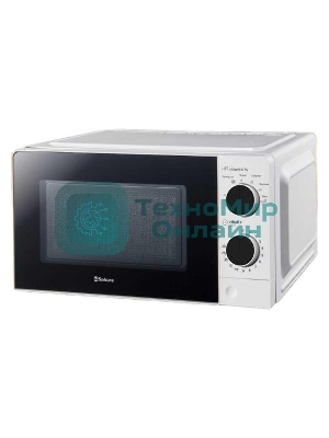Микроволновая печь Sakura SA-7055W белый, 20 л, 700 Вт, переключатели - поворотный механизм