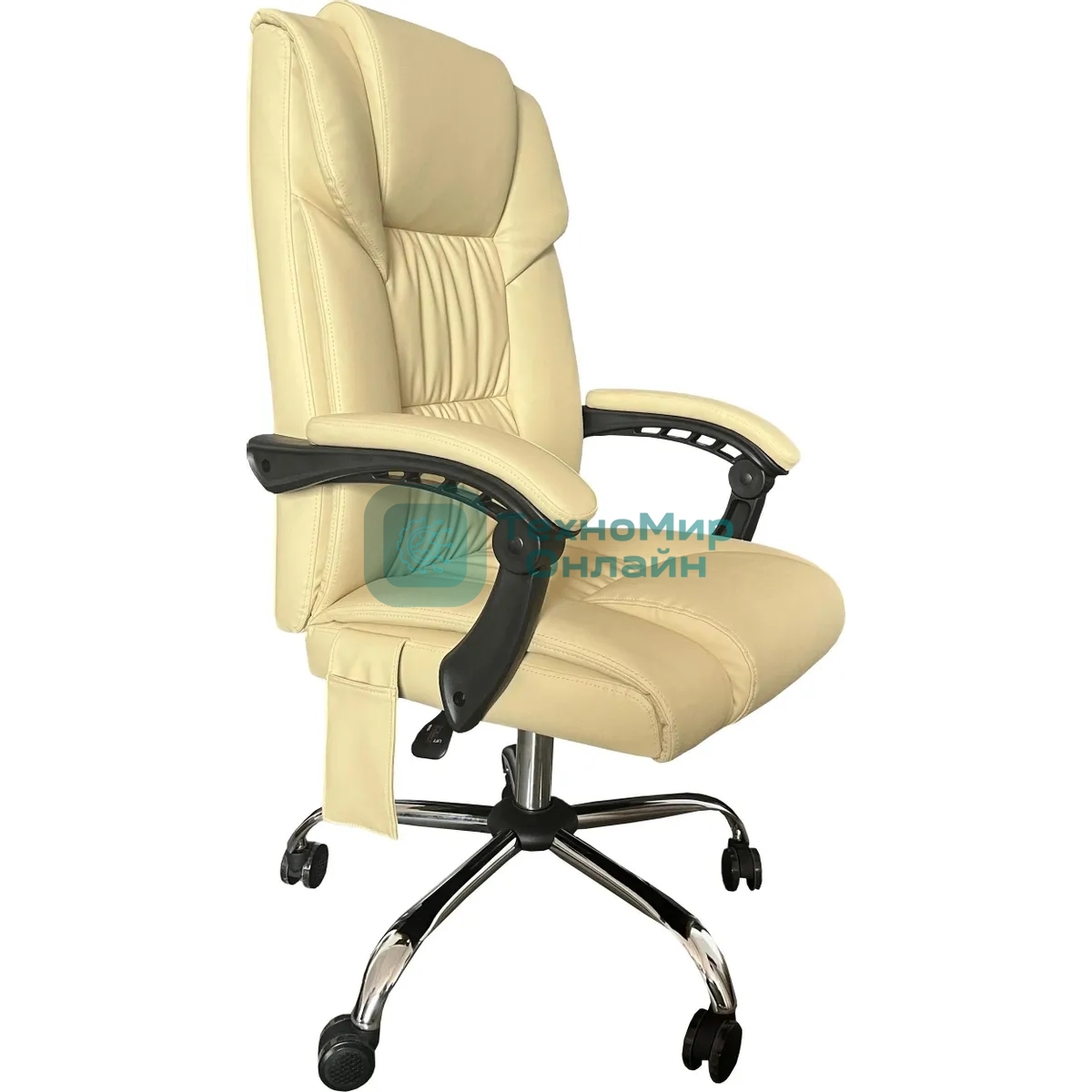 Кресло Cactus CS-CHR-OC04M-WT слоновая кость, экокожа, подголовник