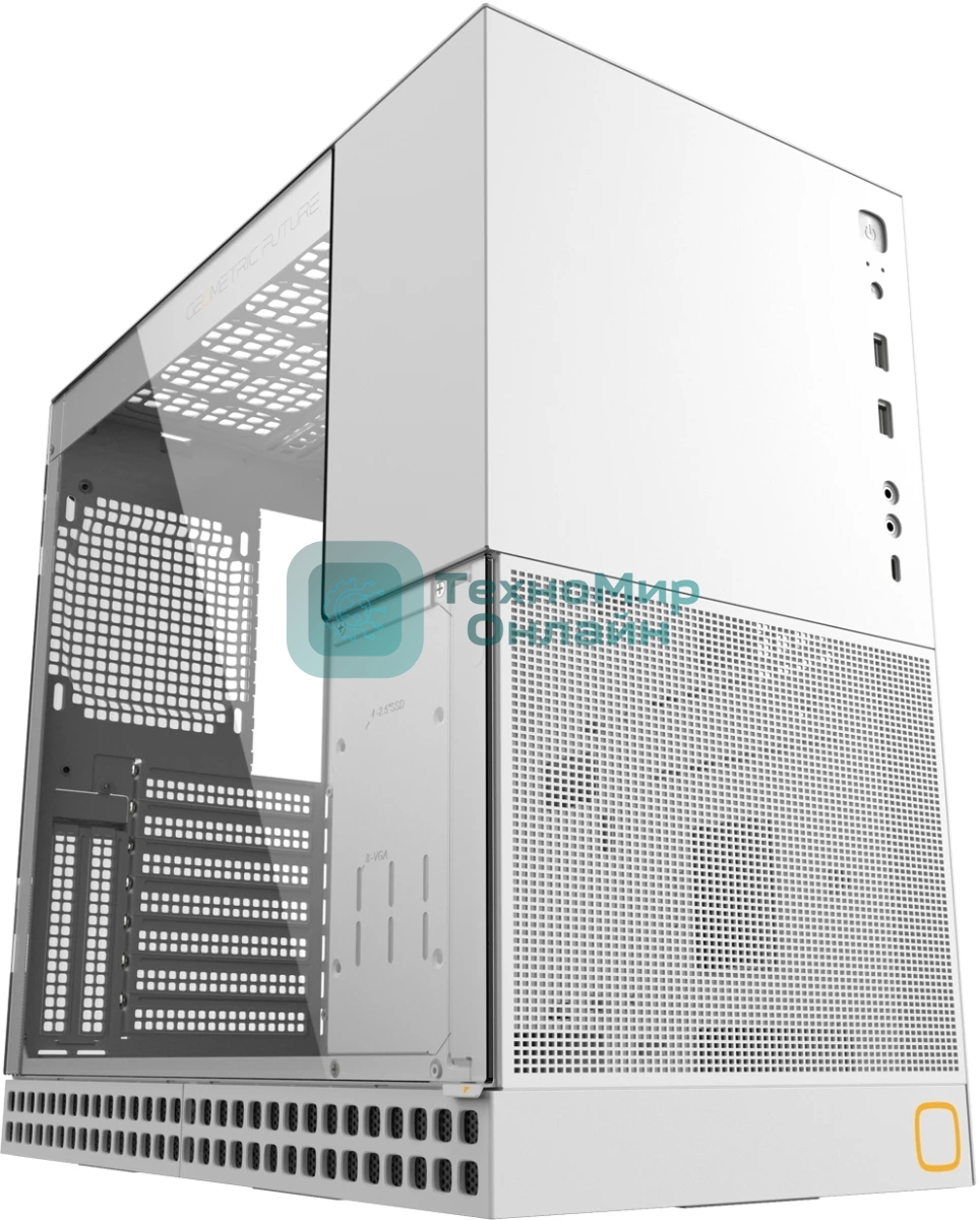 Компьютерный корпус без блока питания Geometric Future Model 4 King Arthur, Midi-Tower, TG, no fans, 2xUSB-A 3.0, 1xUSB 3.2 Type-C, E-ATX, ATX, mATX, mITX белый
