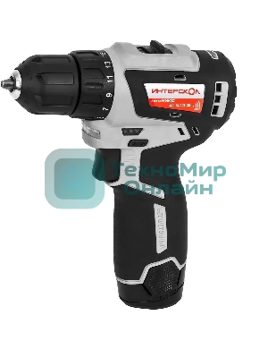 Дрель-шуруповерт ИНТЕРСКОЛ ДА-10/12В 38, 12 В, 3 Ач, 38 Нм, бесщеточный