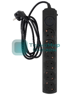 Сетевой фильтр Ippon BK-6-EU-1.8-10-B 1.8 м, 6 розеток, черный, коробка