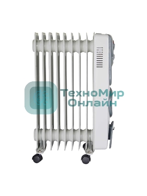 Обогреватель масляный Ресанта ОМ-9НВ (9 секций), белый, 2400 Вт, 25 м2, термостат