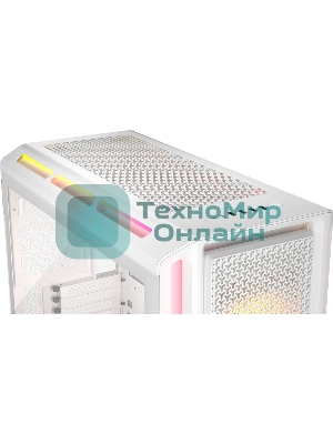 Компьютерный корпус без блока питания Case Corsair iCUE LINK 5000T LX RGB, Midi-Tower, TG, 3x120мм RGB, 4xUSB-A 3.2, 1xUSB 3.2 Type-C, E-ATX, ATX, mATX, mITX White