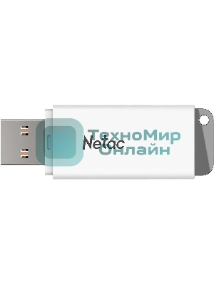 Флешка USB Netac U185 (NT03U185N-004G-20WH), 4Gb, USB 2.0, R/W 25/10, белый/серый