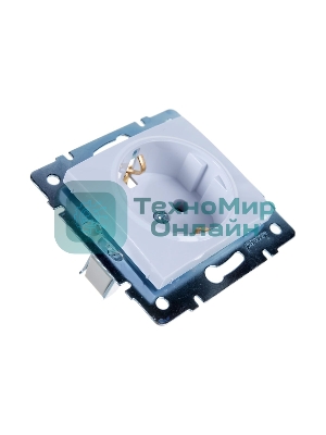 Механизм розетки 1-м СП KARINA термопласт с заземл. бел. LEZARD 707-0288-122B