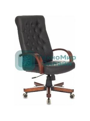 Кресло Бюрократ T-9928WALNUT/ECO черный, экокожа