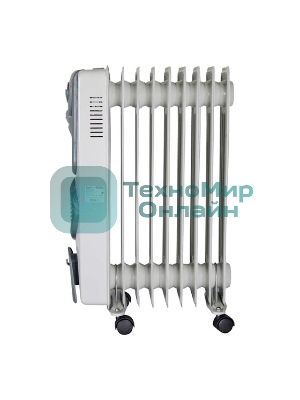Обогреватель масляный Ресанта ОМ-9НВ (9 секций), белый, 2400 Вт, 25 м2, термостат