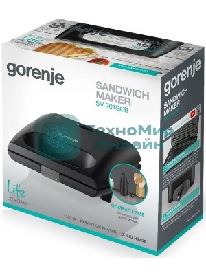 Гриль электрический Gorenje SM701GCB 700Вт черный