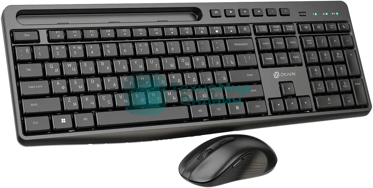 Комплект клавиатура+мышь Oklick S275W беспроводной, USB, 1600 DPI, чёрный
