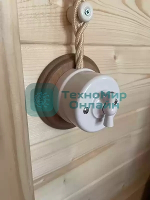 Выключатель проходной поворотный Bironi B1-201-21 1-кл. ОП Лизетта 10А IP20 ретро 4 полож. ABS-пластик белый