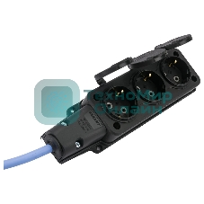 Удлинитель морозостойкий Gembird PC-3GF-R-10(IP) черный/синий, 10 м, 3 розетки, 3500 Вт