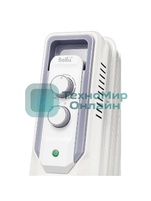 Обогреватель масляный Ballu CUBE BOH/CB-09W (9 секций), белый, 2000 Вт, 25 м2, механический термостат