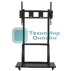 Мобильная стойка Wize Pro M86 для широкоформатных и интерактивных панелей 42 90, Max VESA 800x600 мм, высота 183 см, вертикальная регулировка, полка для медиаплеера, до 150 кг, черный