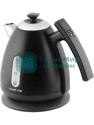 Чайник электрический Galaxy Line GL 0343, черный нефрит, металл, 2200 Вт, 1.7 л