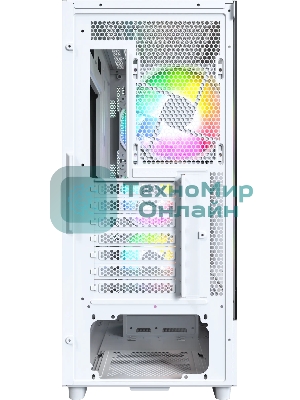 Компьютерный корпус Montech X5 белый без БП ATX 4x120mm 1xUSB 2.0 1xUSB 3.0 1xUSB3.1 audio bott PSU