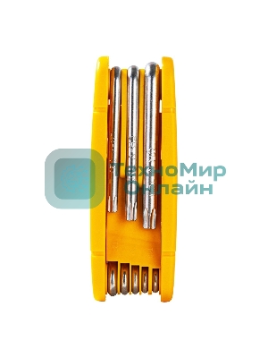 Набор складных шестигранных ключей TORX Deli DL234308 размеры T9,T10,T15,T20,T25,T27,T30,T40, пластиковый держатель