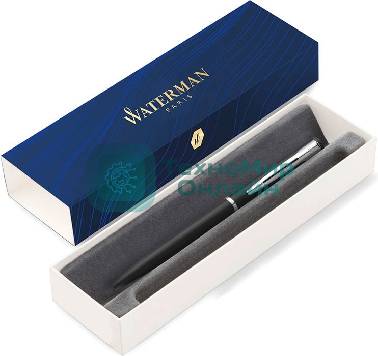 Ручка шариковая Waterman Graduate Allure (CW2068192) LaqBlack CT, M, синие чернила, подарочная коробка