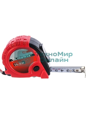 Рулетка Matrix Rubber, 5 м х 19 мм, обрезиненный корпус
