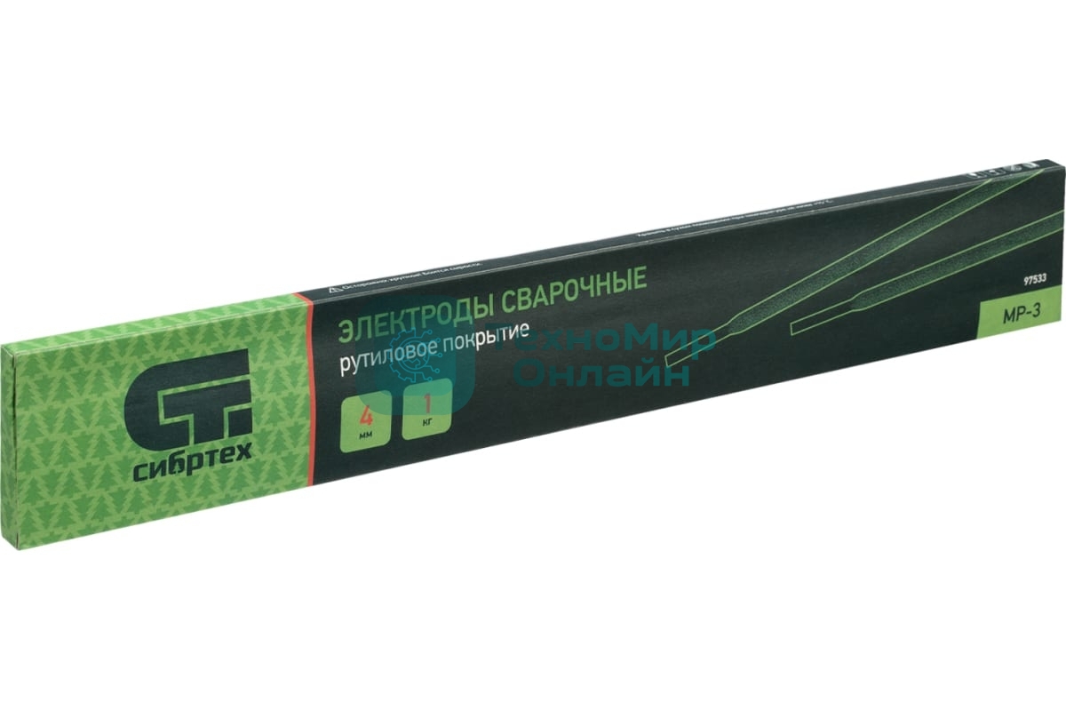 Электроды Сибртех MP-3, диам 4 мм, 1 кг, рутиловое покрытие