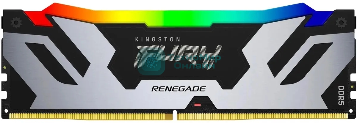 Оперативная память Kingston Fury Renegade, DDR5, 16Gb (1x16Gb), 8000MHz, CL38, DIMM, с радиаторами, RGB, серебристый/черный