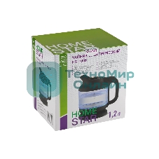 Чайник электрический Homestar HS-1056 1,2 л, 1630 Вт, стекло/пластик, черный