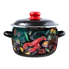 Кастрюля Appetite 1RC161M Лобстер с крышкой эмаль, сфер. 2 л