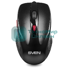 Мышь беспроводная SVEN RX-450W черный, 3200 dpi, радиоканал, USB, кнопки - 6
