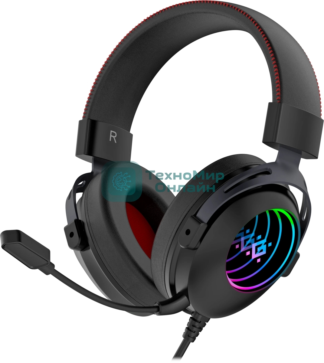 Гарнитура Defender Echo чёрный, проводная, подсветка