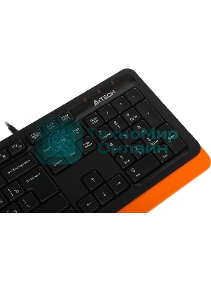 Комплект клавиатура+мышь A4Tech FStyler F1010 проводной, USB, 1600 DPI, чёрный/оранжевый