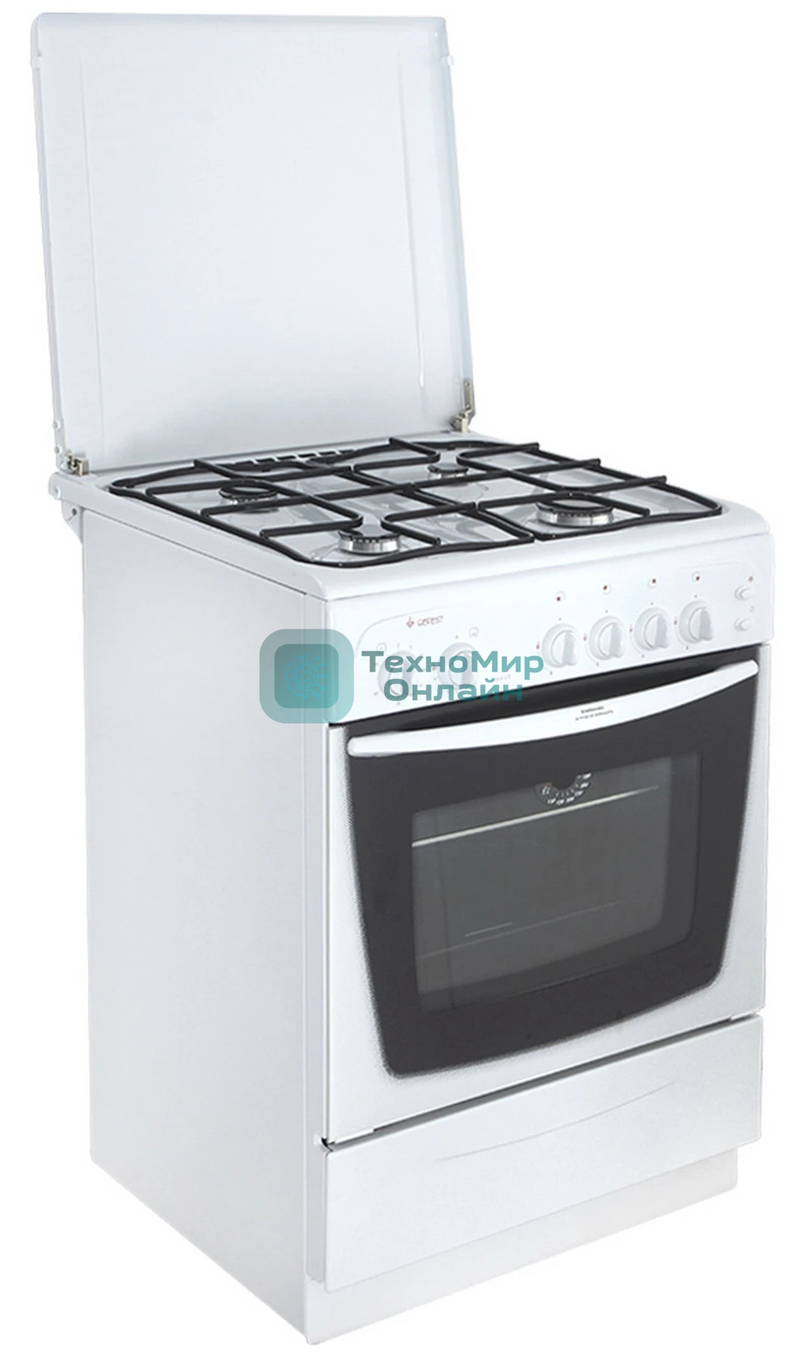 Плита газовая Gefest ПГ 1200 С5 белый, конфорок 4 шт, духовка 63 л, 60 см x 85 см x 60 см
