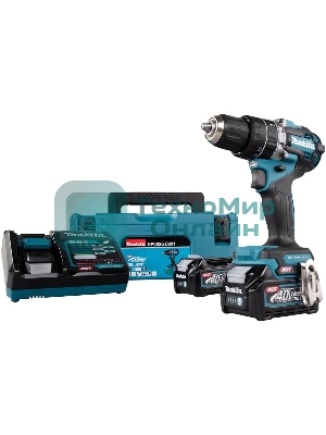 Дрель-шуруповерт Makita HP002GD201, 40 В, 2,5 Ач, 64 Нм, бесщеточный, ударный