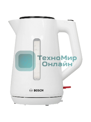 Электрочайник Bosch TWK1M121 белый, 1.7 л, 2400 Вт, скрытый нагревательный элемент